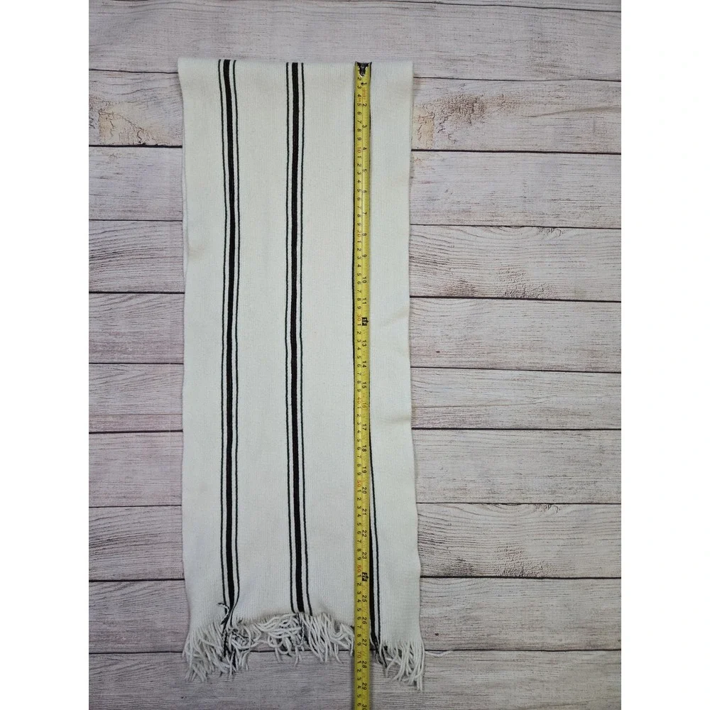 Unbranded Unisex Soft and Warm Striped Fringe‎ Cream Brown Green Scarf
